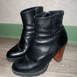 Black Leather Ankle Boots